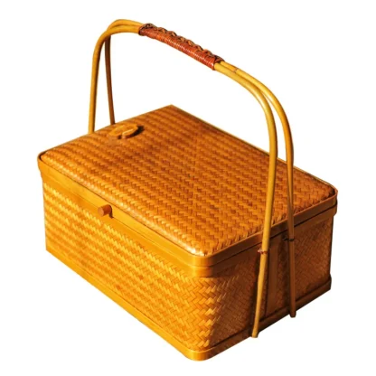 BambooWeave Handcrafted Storage Basket - Image 3