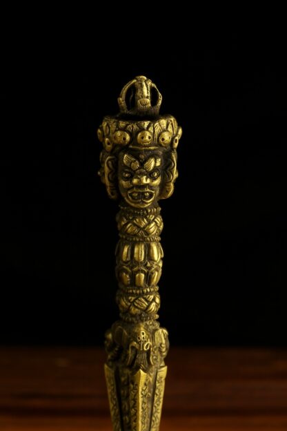 Tibetan Vajra Dorje Ritual Dagger – Handmade Alloy Phurba for Spiritual Protection & Meditation - Image 2