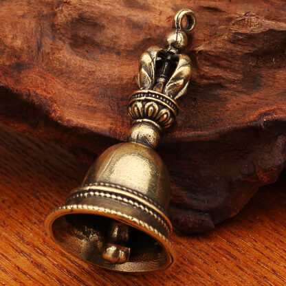 Blessing Bell — Tibetan Brass Pendant - Image 2