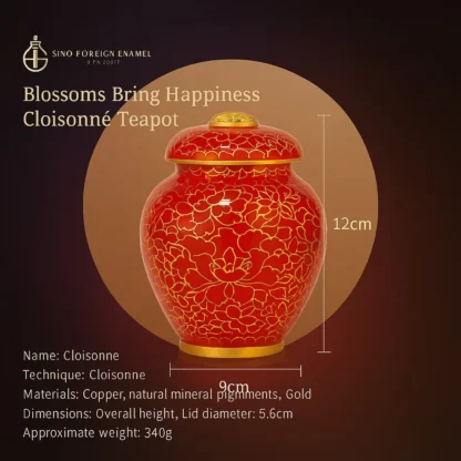 Cloisonné Enamel Tea Caddy – Handcrafted Jingtailan Jar with Filigree Detailing - Image 4