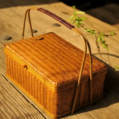 BambooWeave Handcrafted Storage Basket - Image 2