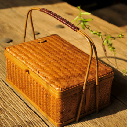 BambooWeave Handcrafted Storage Basket - Image 3