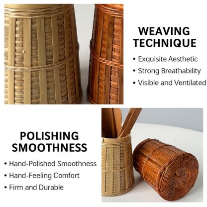 Handmade Bamboo Pen Holder – Eco-Friendly Desk Organizer in Natural & Brown Colors - Image 3