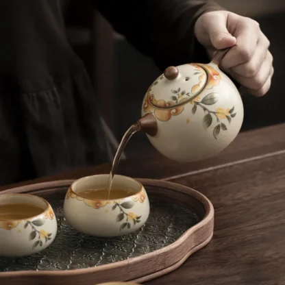 Ru Kiln Chinese Gongfu Tea Set – 5-Piece Celadon Porcelain Teaware for Traditional Tea Ceremony - Image 3