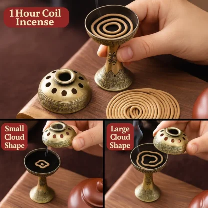Agarwood Sandalwood Incense Holder – Traditional Cloud Motif Burner - Image 5