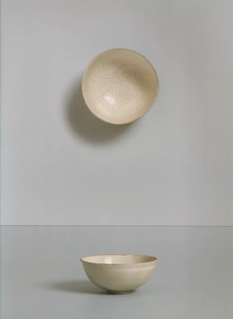 White porcelain carved flower cup