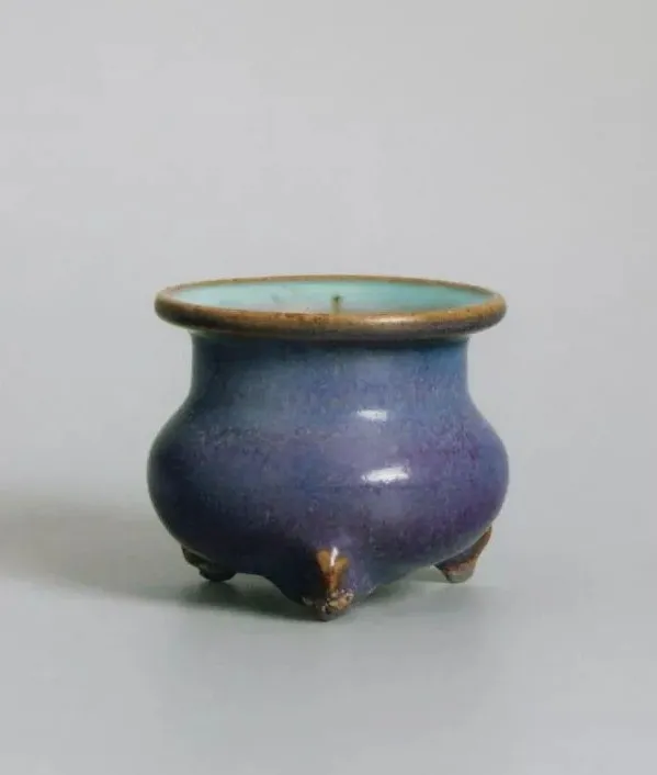 Purple glaze small incense burner