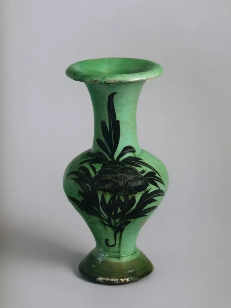 Green peony vase
