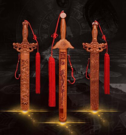Feng Shui Protective Chinese Peach Wood Sword - Image 2