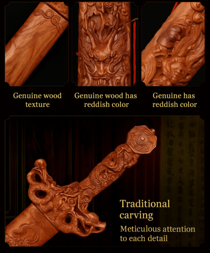 Feng Shui Protective Chinese Peach Wood Sword - Image 5