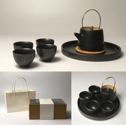 Ru Kiln Ceramic Tea Set – 5-Piece Traditional Chinese Teaware - Image 4