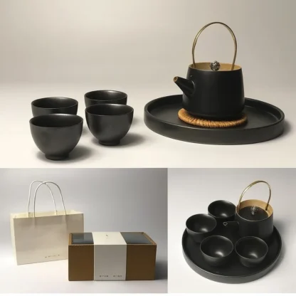 Ru Kiln Ceramic Tea Set – 5-Piece Traditional Chinese Teaware - Image 2