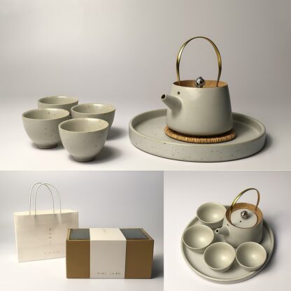 Ru Kiln Ceramic Tea Set – 5-Piece Traditional Chinese Teaware - Image 2