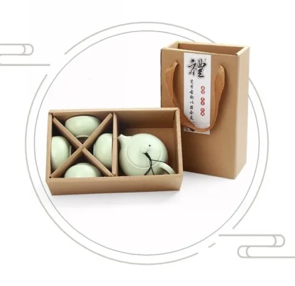 Traditional Chinese Kung Fu Tea Set – Xishi Ceramic Teapot Gift Box