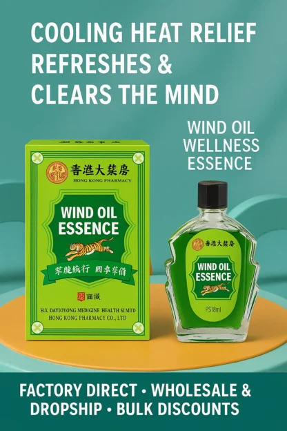 Wind Oil Wellness Essence 15ml – Cool & Refreshing, Boosts Alertness, Protects Against Mosquitoes