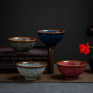Chinese Kiln-Change Crackle Celadon Teacups – Four Seasons Gift