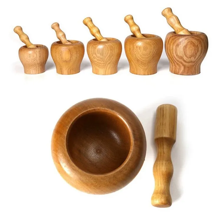 Wooden Garlic Crusher Mortar – Manual Garlic Masher & Paste Grinder Tool - Image 2