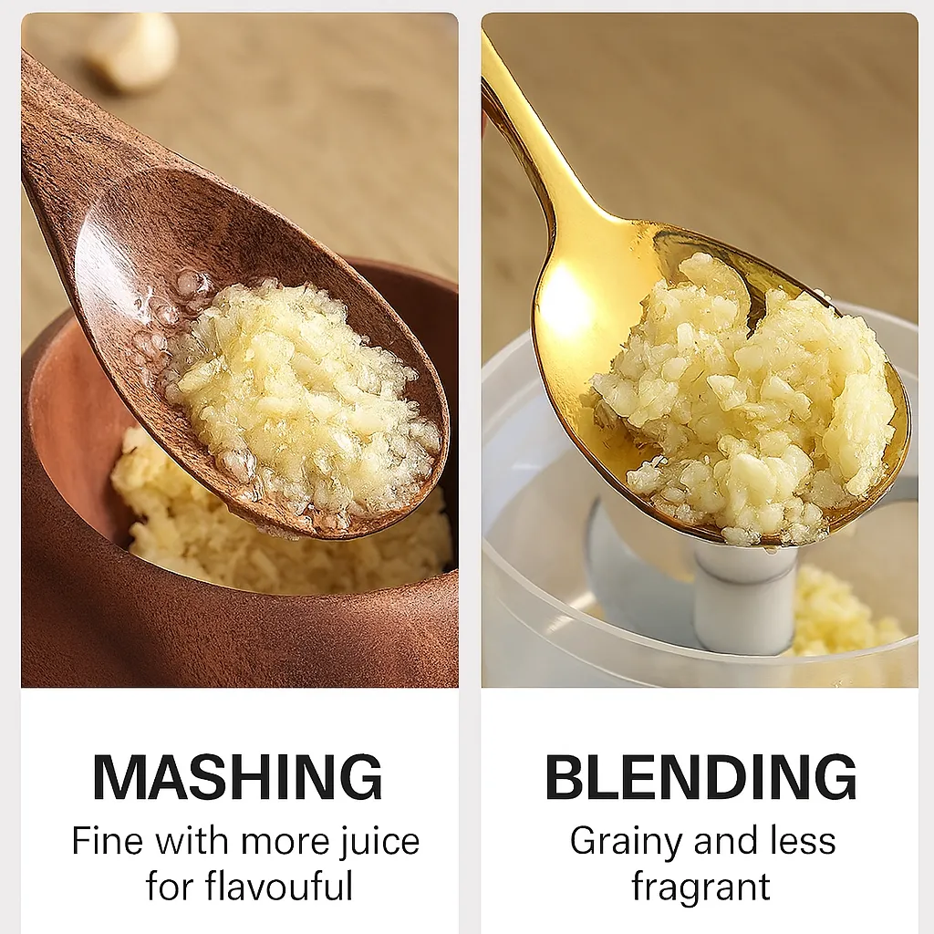 Wooden Garlic Crusher Mortar – Manual Garlic Masher & Paste Grinder Tool - Image 4