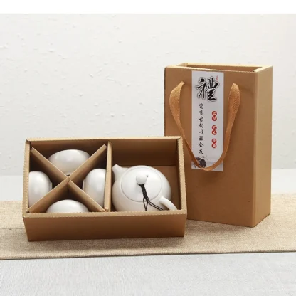 Traditional Chinese Kung Fu Tea Set – Xishi Ceramic Teapot Gift Box - Image 3