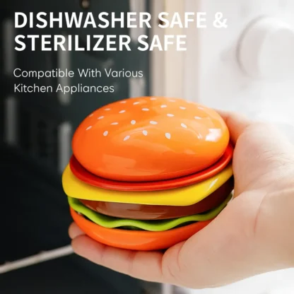🍔 Ceramic Hamburger Dipping Sauce Dishes – Creative Mini Plates for Soy Sauce, Vinegar, Condiments & Snacks - Image 2