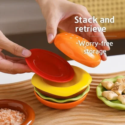 🍔 Ceramic Hamburger Dipping Sauce Dishes – Creative Mini Plates for Soy Sauce, Vinegar, Condiments & Snacks - Image 6