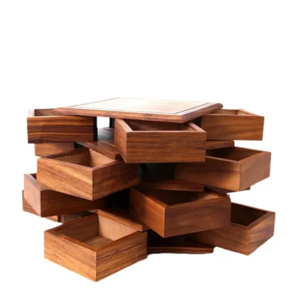 Luxury Walnut Luban Puzzle Storage Box - Image 4