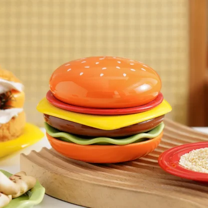 🍔 Ceramic Hamburger Dipping Sauce Dishes – Creative Mini Plates for Soy Sauce, Vinegar, Condiments & Snacks - Image 4